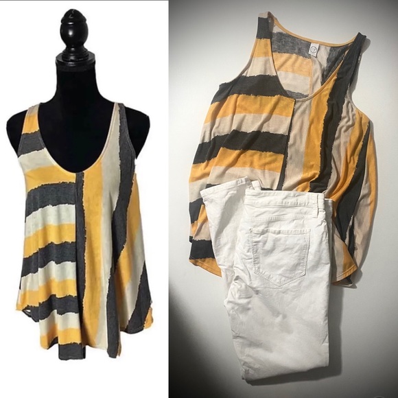 Tank top with vertical & horizontal stipes - Picture 5 of 5